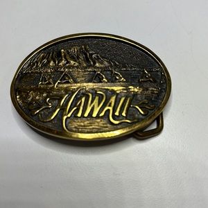 Retro Solid Brass Hawaii belt buckle